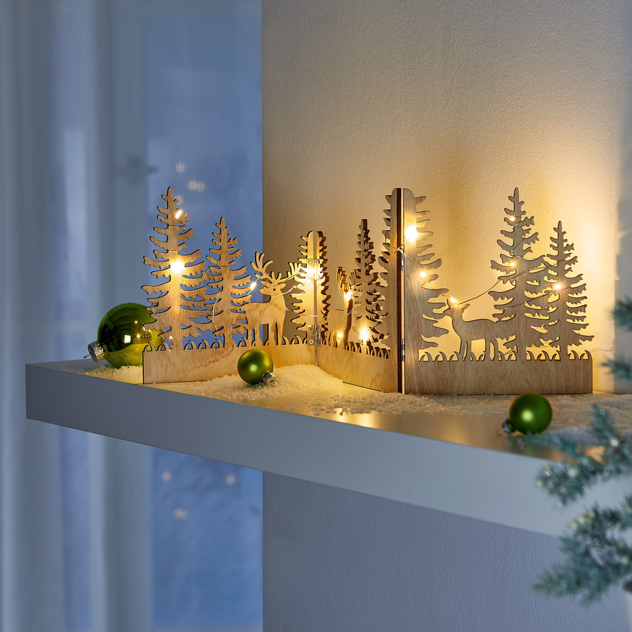 LED-Holzaufsteller viva domo faltbar braun mit Tier-Motiv für den Tisch - Bild 3