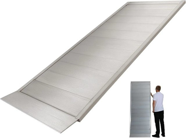 TRUTZHOLM Breitrampe aus Aluminium in Grau, geriffelt, B: 214 cm, T: 74 cm, Traglast 600 kg - Bild 1