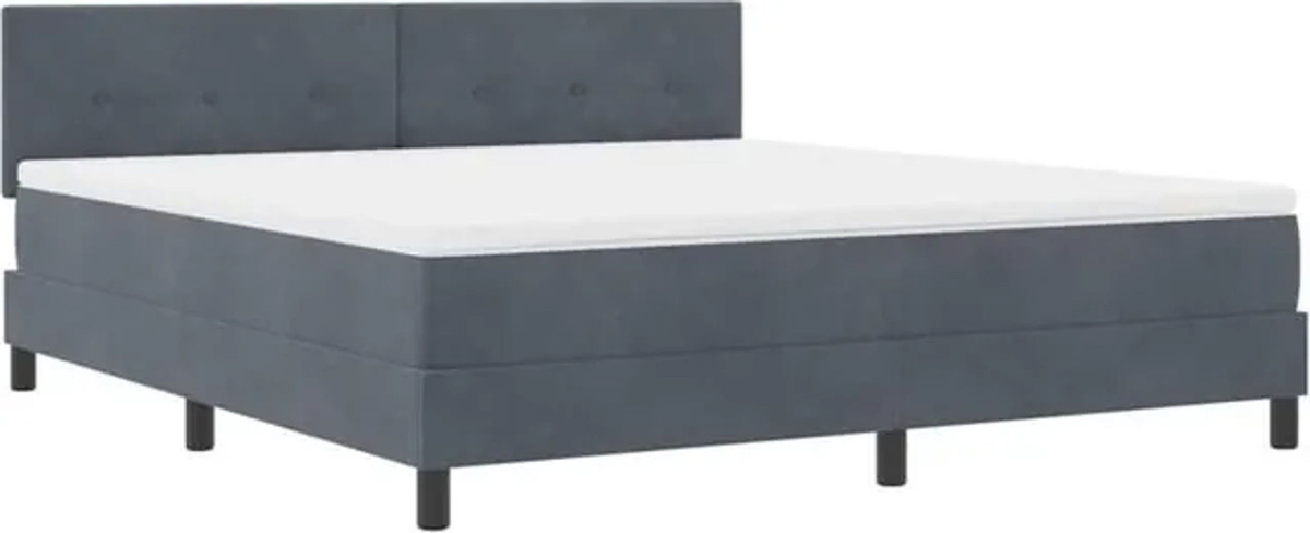 vidaXL Boxspringbett mit Matratze in Anthrazit, Modernes Design aus Stoff, B/T: 180 x 200 cm - Bild 1