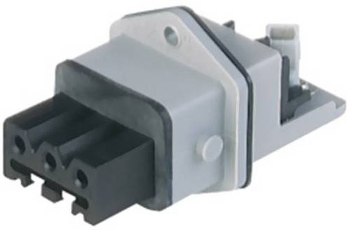Hirschmann 932 142-106-1 STAKEI Netz-Steckverbinder Buchse, vertikaler Einbau, 16A, Grau - Bild 1