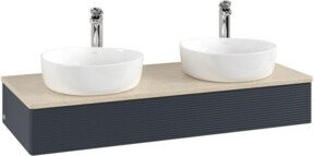 V&B Waschtischunterschrank Antao mit Frontstruktur, Wandmontage, Lackiert, B/T/H: 120 x 50 x 19 cm - Bild 1