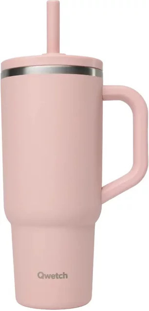 Isolierbecher mit Deckel von Qwetch in Pink, 0,48 l - Bild 1