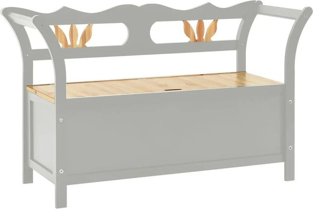 vidaXL Sitzbank aus Massivholz Tanne in Grau, B/T/H: 107 x 45 x 75,5 cm - Bild 1