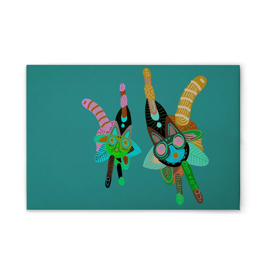 Tadessi Leinwandbild Bunte Kreaturen in Multicolour und Green, Hochformat, B/H: 30 x 45 cm - Bild 2