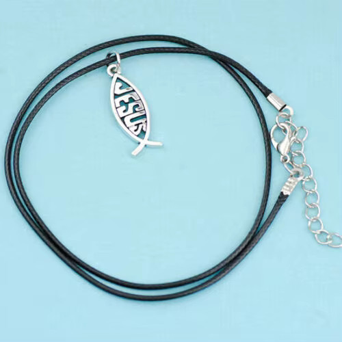 weyena Anhänger Ichthys Jesus Fisch, Legierung, Silber, Unisex - Bild 2