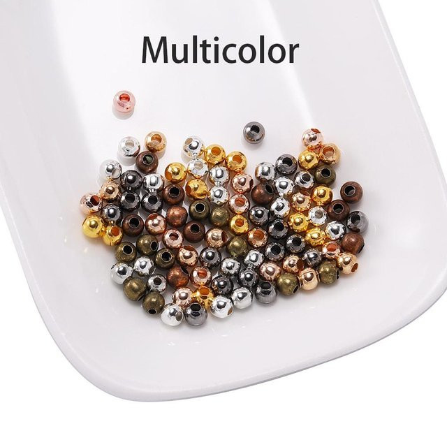 Metall Samenperlen, Goldfarbe, Runde Abstandshalter, 10 mm, Unisex - Bild 1
