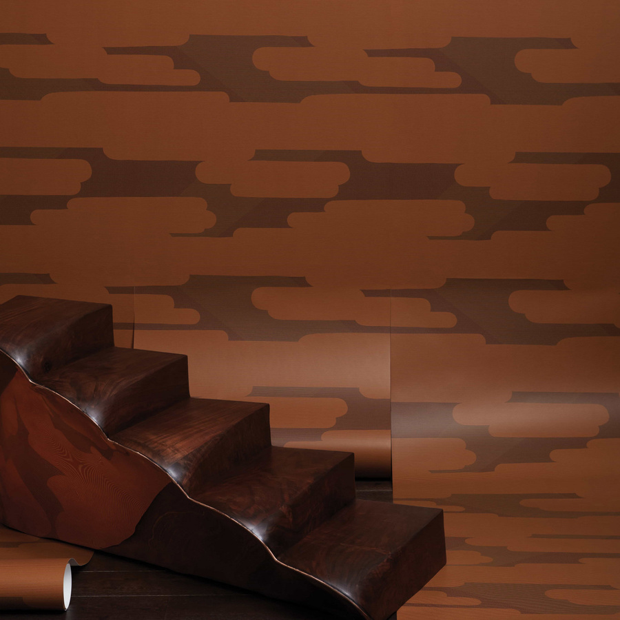 Nobilis Tapete Kumo COS222 in Braun mit abstraktem Naturdesign aus Vlies und mattem Finish - Bild 1