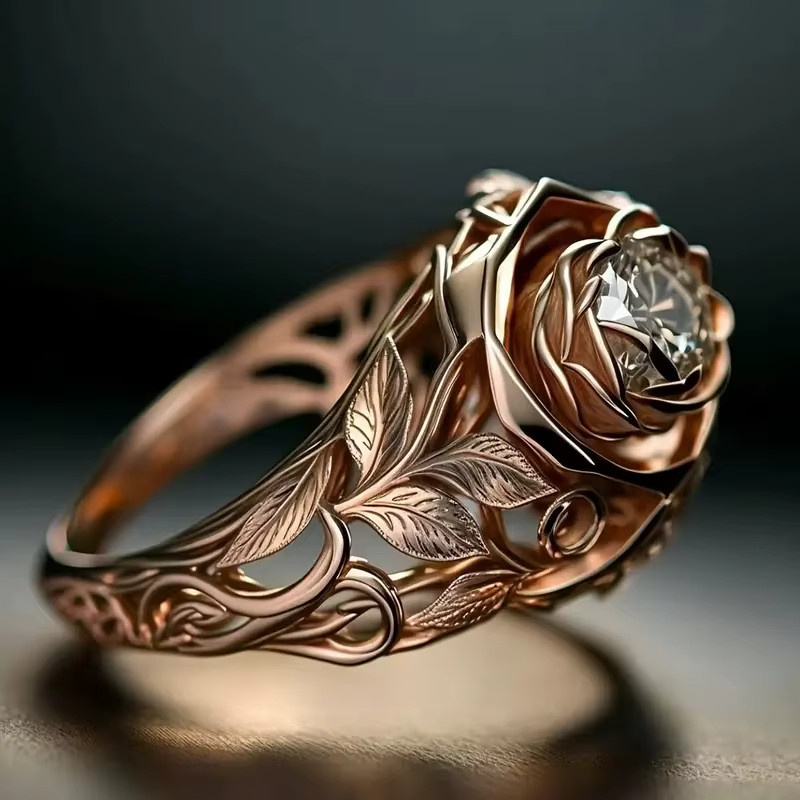 Huitan Ring, Rosenblatt-Design, CZ, Damen - Bild 2