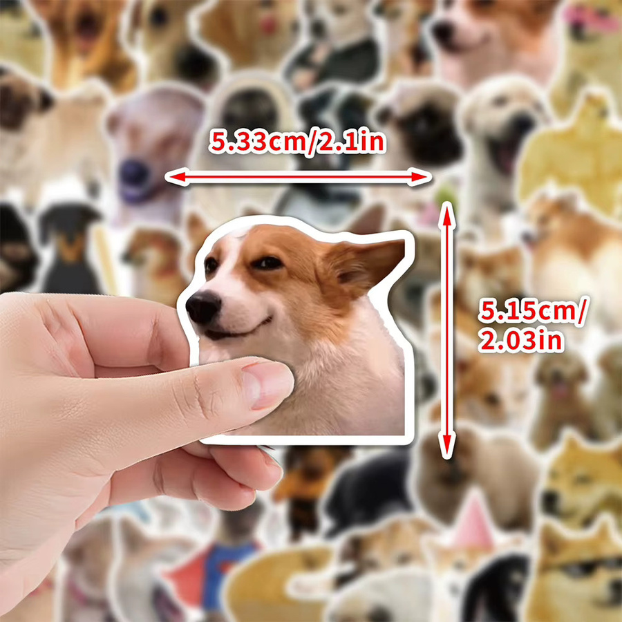 Charile Lustige Tier-Hunde-Meme Aufkleber Set in Mehrfarbig für Laptop, Handy und Gepäck - Bild 3