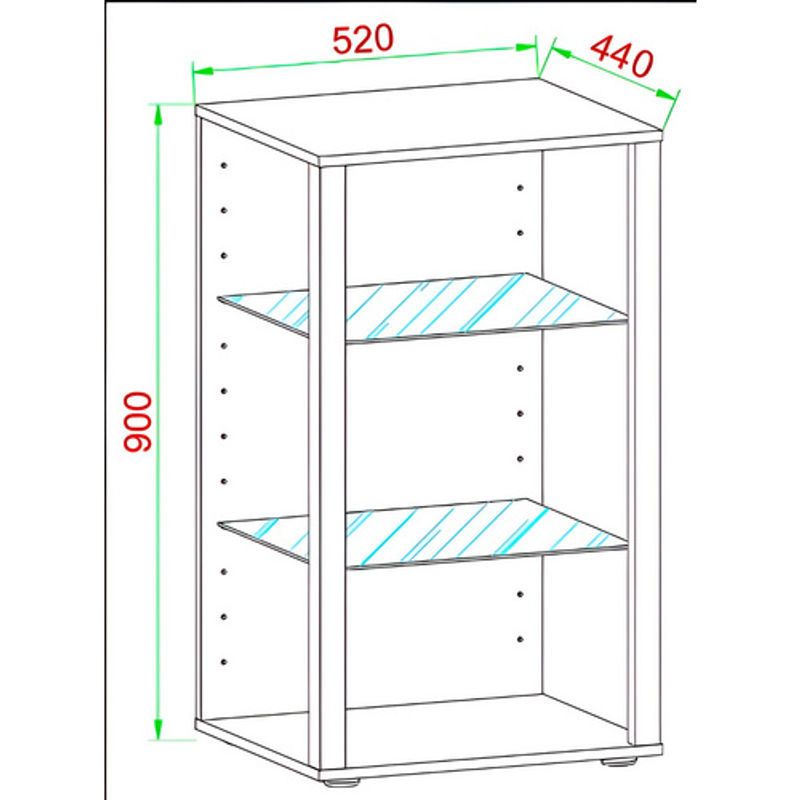 VCM Standvitrine Glasol in Grau mit Glastüren, B/T/H: 52 x 44 x 90 cm - Bild 3
