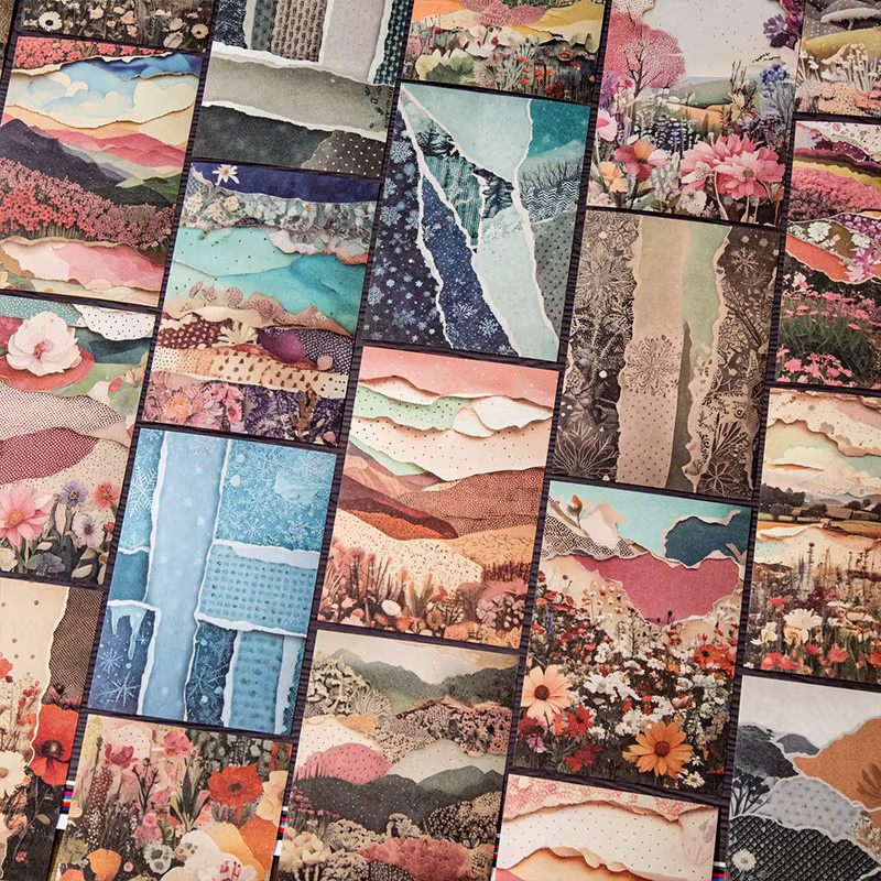 30 Stück Naturlandschaft Scrapbook-Papier in Multicolour für dein DIY-Album und Dekorationsarbeiten - Bild 3