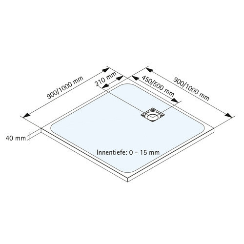 Schulte Duschwanne ExpressPlus aus Mineralguss, quadratisch, Schwarz/Anthrazit, B/T: 100 x 100 cm - Bild 2