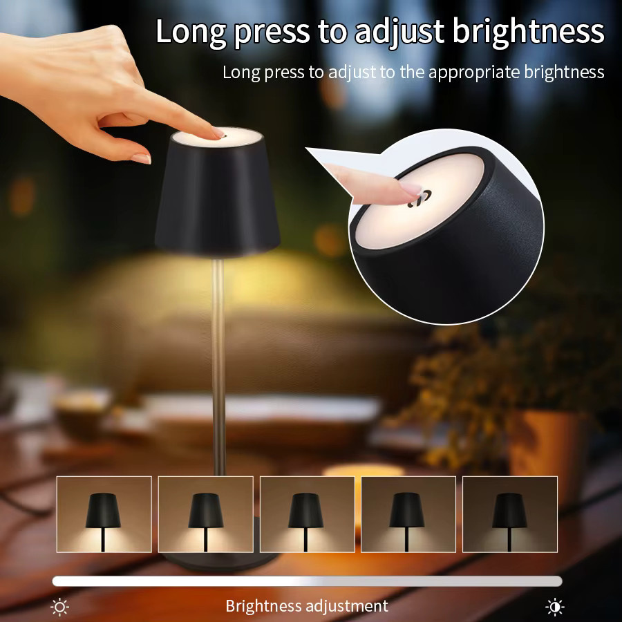 GGBEE Tischlampe Schwarz, Dimmbare Touch-Control LED Tischleuchte mit 3 Farbmodi, USB-C Wiederaufladbar, Minimalistisches Design für Wohnraum und Dekoration - Bild 4