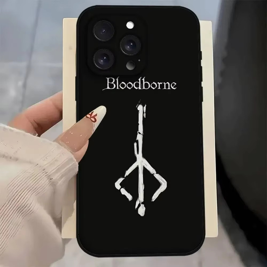 Stoßfeste Handyhülle im Bloodborne-Design für iPhone Modelle, Matte Schutzhülle in Schwarz - Bild 3