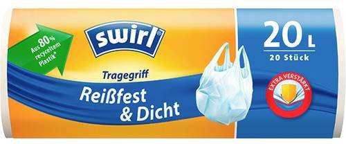 Swirl Tragegriff-Müllbeutel 20 Liter, transparent, 20 Stück - Bild 2