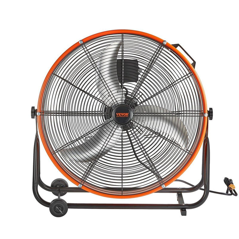 Vevor Trommelventilator 24 Zoll in Orange mit 3 Geschwindigkeiten und Timer aus Metall und Aluminium für die industrielle Nutzung - Bild 2