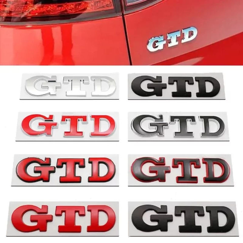 Volkswagen GTD Logo Emblem aus Metall in Silber für VW Golf MK2 MK4 MK5 MK6 MK7 - Bild 1