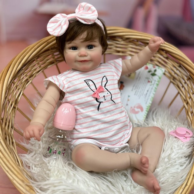OtardDolls Maddie Bebe Reborn Mädchen, Reborn Puppe, mit verwurzelten Haaren, 3D bemalte Haut, weichen Stoff Körper - Bild 1