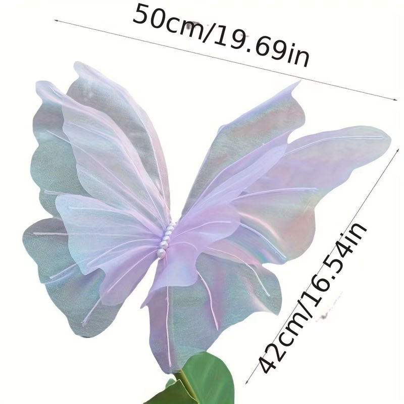 Künstliche Schmetterlinge aus Seidengarn für Hochzeitsdekoration und Partys, lila und mehrfarbig, B/H: 30 x 30 cm - Bild 2
