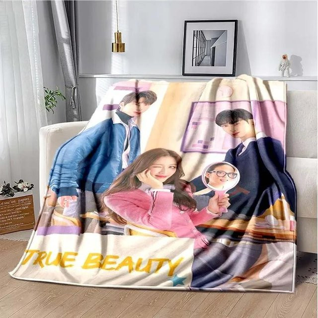 YunhengTechnology True Beauty Serie Flanell Überwurfdecke mit Kunstmuster und Sternen, B/B: 80 x 120 cm, Mehrfarbig - Bild 1