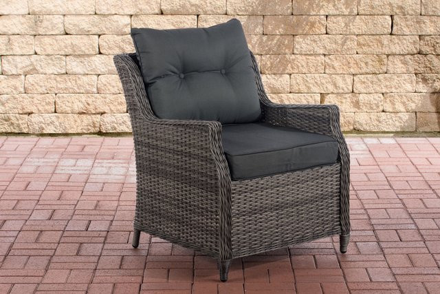 TPFGarden Sessel Pantheon Anthrazit in Grau-meliert aus Rattan und Metall - Bild 1