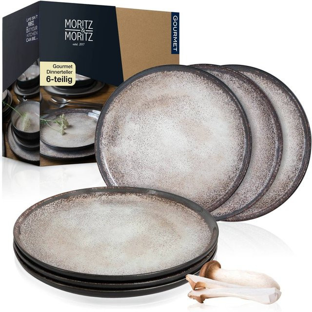 Moritz & Moritz Essteller flach aus Porzellan in Beige Durchmesser: 27 cm - Bild 1