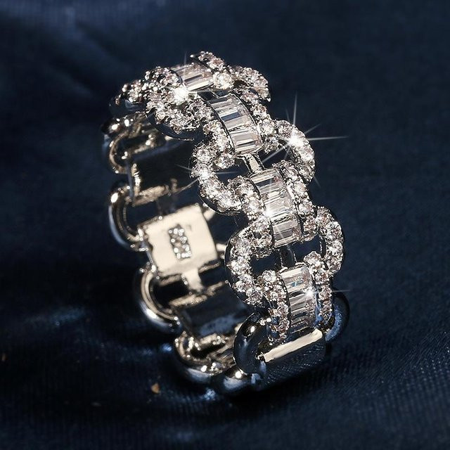 YIRAN Zirkonring, Kupfer, Schwarz, Zirkonia, Unisex - Bild 1
