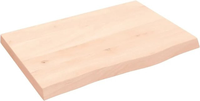 vidaXL Waschtischplatte aus Eichenholz Unbehandelt Braun B: 60 cm, T: 40 cm, H: 4 cm - Bild 1