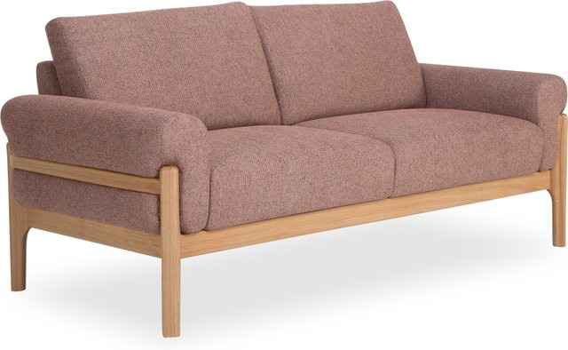 Rolf Weber Sofa STEGEN 2,5 Sitzer in Orange mit Bouclé-Stoff und Eichenmassivholz-Gestell B/T/H: 187 x 90 x 60 cm - Bild 1
