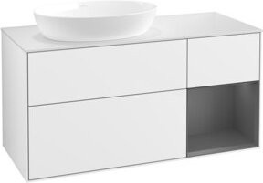 V&B Waschtischunterschrank Finion mit Wandbeleuchtung, Weiß lackiert, Breite: 120 cm, Tiefe: 50,1 cm, Höhe: 50,1 cm - Bild 1