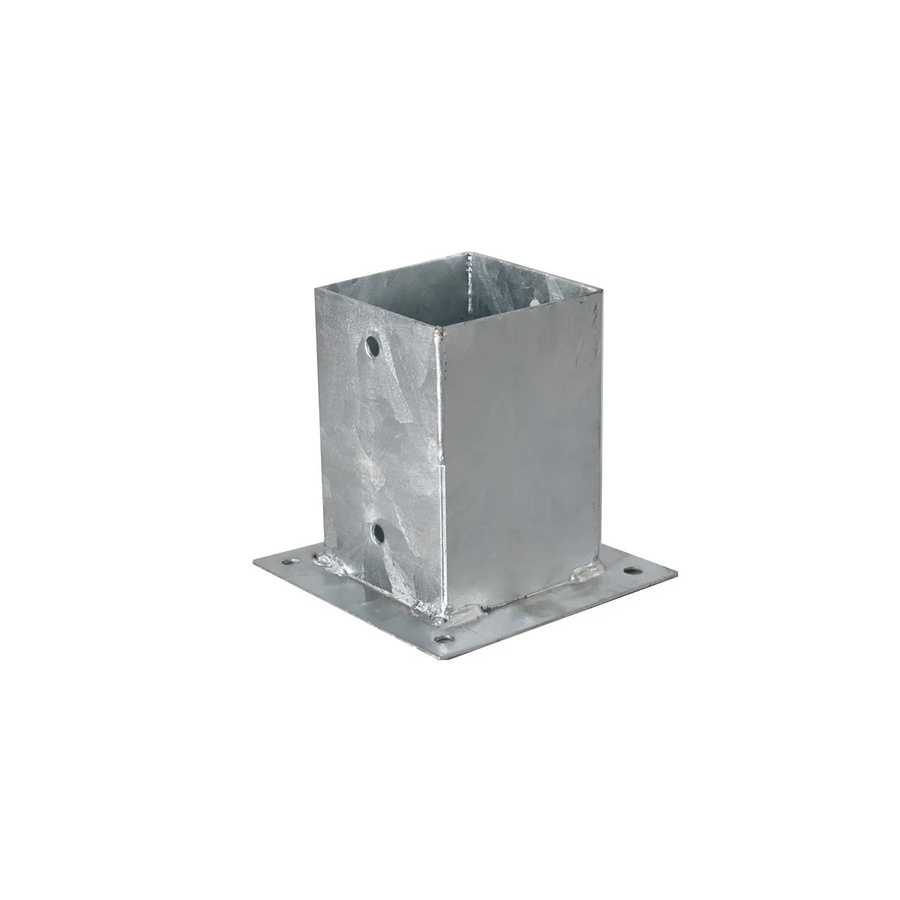 Andrewex Bodenhülse für Pfosten aus verzinktem Stahl, Silber, Höhe: 15 cm - Bild 2