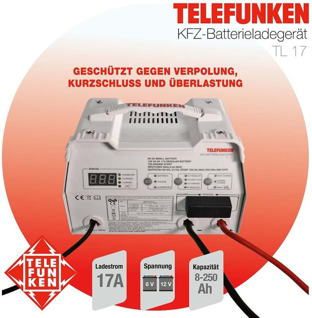 Telefunken KFZ Ladegerät TL 17 in Weiß - Bild 1