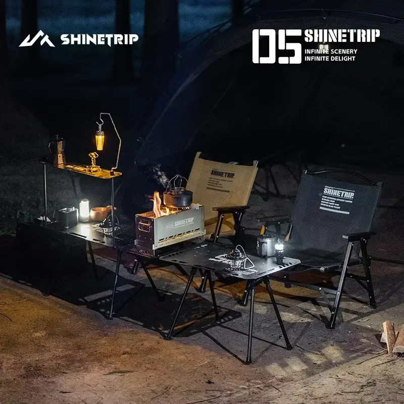 MOUNTAINHIKER ShineTrip Outdoor Camping IGT Side Burner aus Edelstahl in Silber, faltbarer tragbarer Kocher für den Einsatz auf dem Tisch - Bild 2