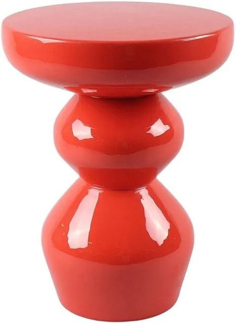 Vente-unique Beistelltisch Orifa Design in Orange aus Metall, quadratisch, B/T/H: 36 x 36 x 46,5 cm - Bild 1