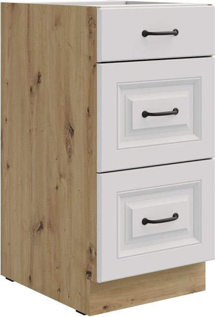 Küchen Unterschrank Stilo Weiß mit Vollauszug und Soft-Close, Breite: 40 cm - Bild 1