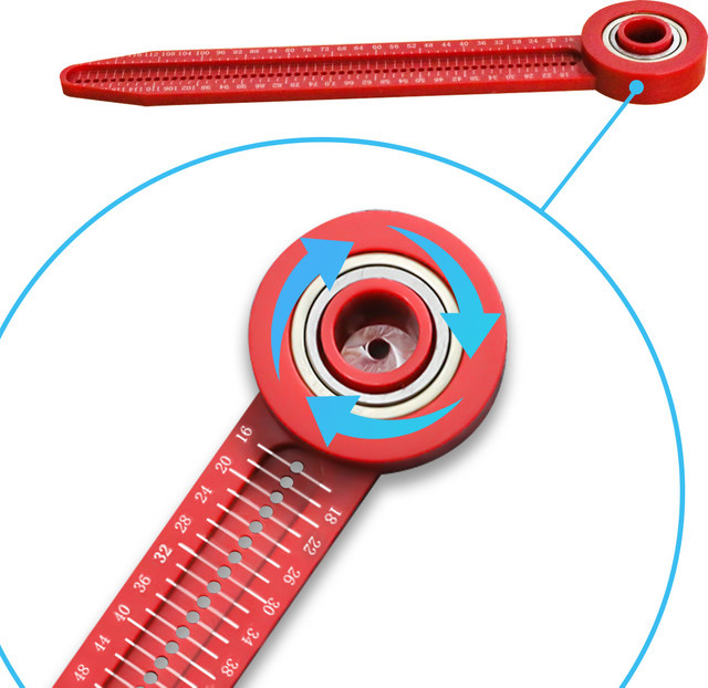 FNICEL Verstellbarer Holzbearbeitungs-Zirkel als Kunststoff-Kreiszeichnungswerkzeug in Rot - Bild 1