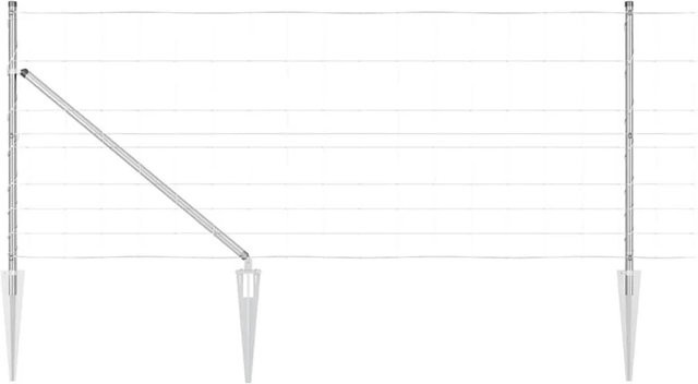 vidaXL Zaunpfosten aus Stahl, rechteckig, silber, in-ground, B: 5 cm, H: 100 cm - Bild 1