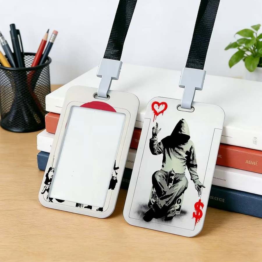 Art B Banksy Kartenhalter mit Umhängeband, Unisex Ausweishalter aus Kunststoff, Multicolour - Bild 2