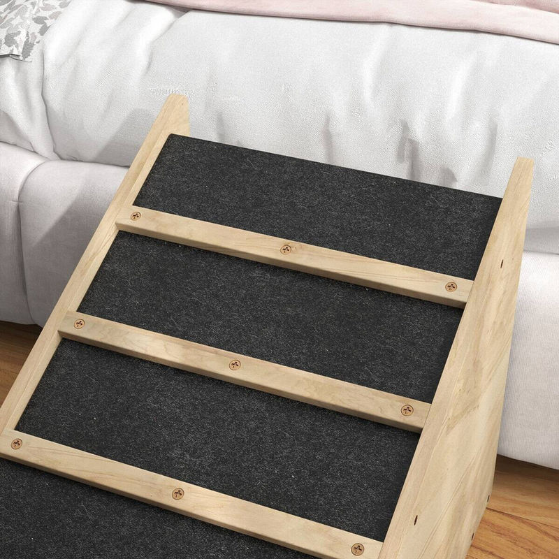 PawHut Haustierrampe aus Holz für mittelgroße Hunde, Farbe: natur, B/H/L: 40 x 90 x 45 cm - Bild 5