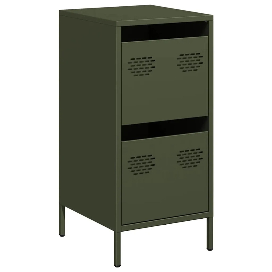 vidaXL Sideboard aus kaltgewalztem Stahl in Grün, B/T/H: 35 x 39 x 73,5 cm - Bild 2