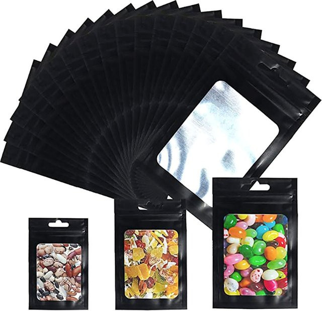 100 Stück transparente Zip-Lock-Taschen aus Mylar für Badesalz und Kosmetik, wiederverschließbare Folienbeutel - Bild 1