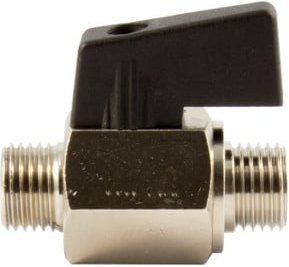 Riegler Mini-Kugelhahn aus Messing in Silber, glatte Oberfläche, G 1/2 AG, DN 10 - Bild 1
