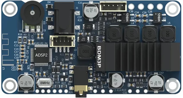 Nvarcher Bluetooth 5.0 Stereo-Verstärker TPA3116 mit 2x50W, 3,5-mm-Eingang und DSP-Tuning - Bild 1