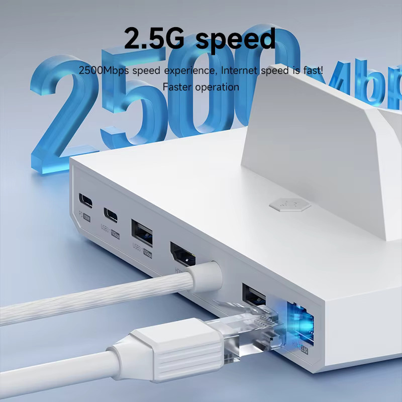 Hagibis 6-in-1 Universelle Dockingstation für ROG Ally, Steam Deck und Nintendo Switch OLED, USB-C Hub mit 4K HDMI, 2.5G RJ45 Ethernet und 100W Ladung, Weiß - Bild 4