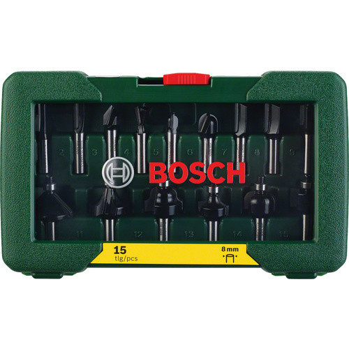 Bosch Fräser-Set aus Hartmetall, 15-teilig, Schaftdurchmesser: 8 mm, Multicolor - Bild 3