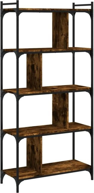 vidaXL Bücherregal mit 5 Böden in Räuchereiche und Metall für industrielle Note, B/T/H: 76 x 32 x 158 cm - Bild 1