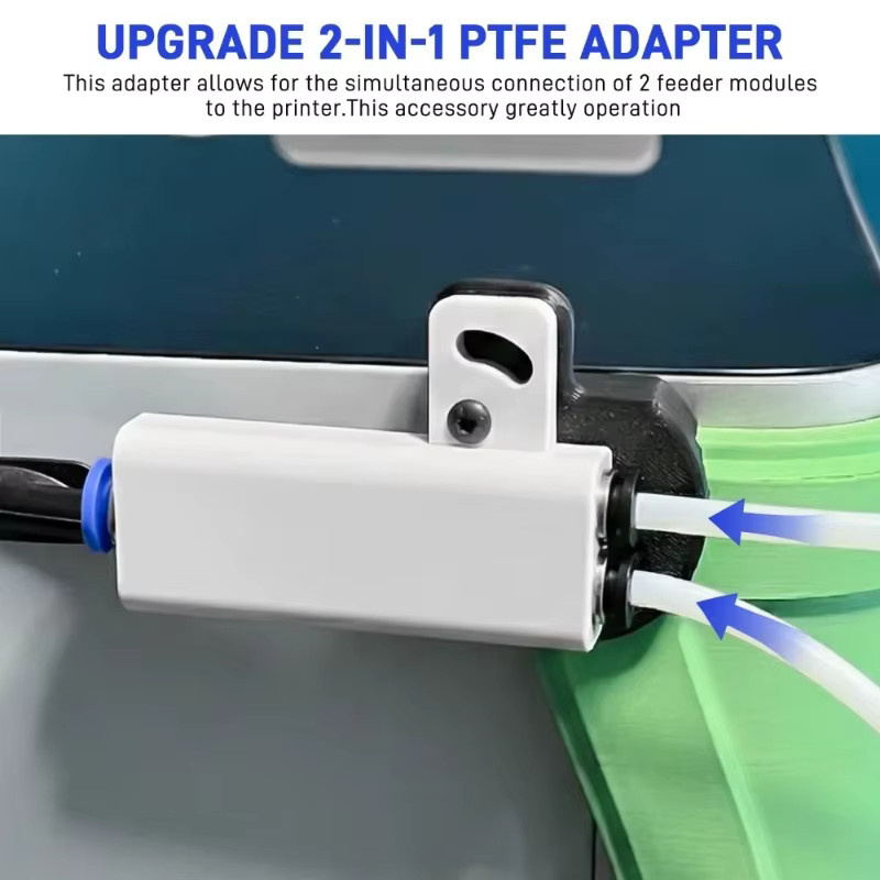 Bambu Lab 2-in-1 Port-Adapter Filamentrohr-Adapter Erweiterungsanschluss für FDM 3D-Drucker, Weiß - Bild 4