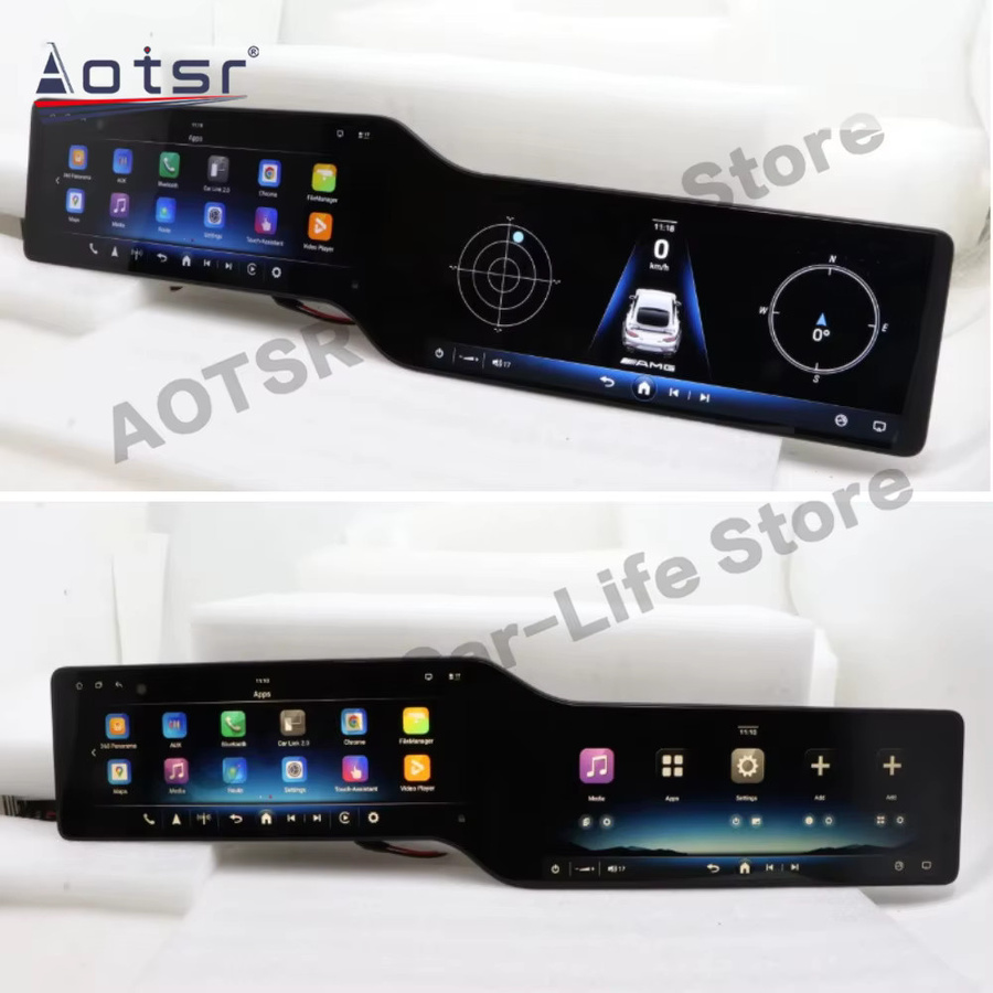 Aotsr Android 15 Autoradio Multimedia Player mit GPS-Navigation für Mercedes Benz C-Klasse W205 und GLC-Klasse X253 (2015-2022), Farbe: Schwarz - Bild 3