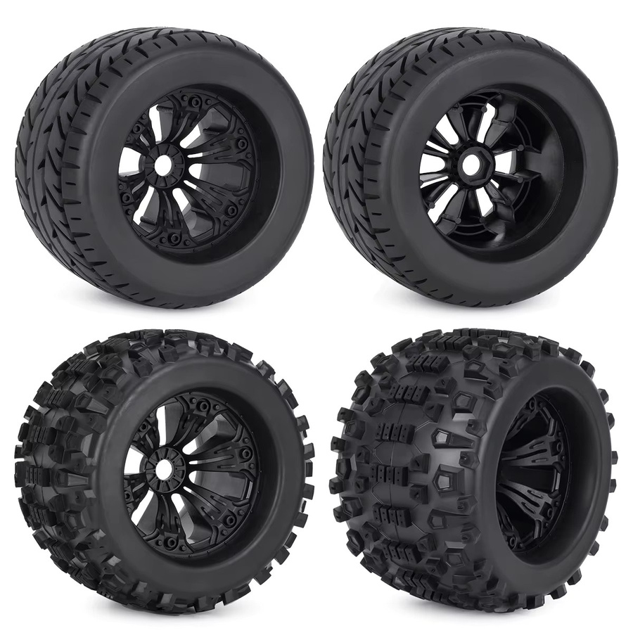 4-teiliges RC-Räder-Reifen-Set, Maßstab 1:8, mit SCT-Schwamm gefüllte 17-mm-Sechskantnaben - Bild 4