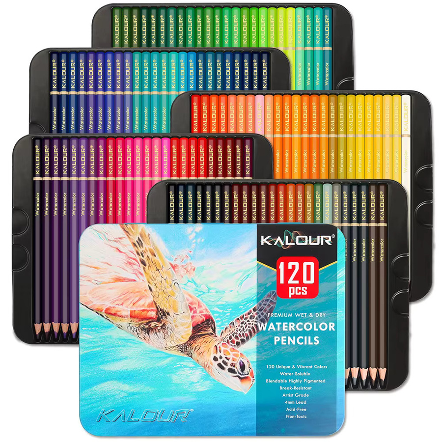 Professionelles 120er Buntstifte-Set für Erwachsene in Multicolour mit pigmentierten Holzstiften für Künstler und Malbücher - Bild 2